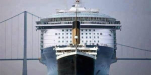 Titanic vs present day ocean liner.