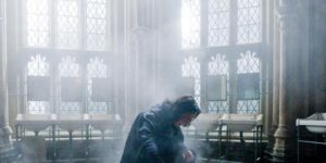 Set photo of Severus Snape healing Draco Malfoy in Harry Potter and the Half Blood Prince