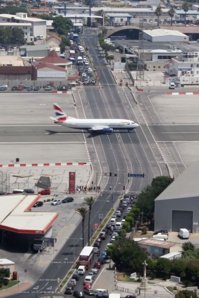Gibraltar International Airport, The worlds only airport runway intersecting a road.