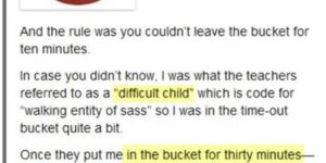 He never left the bucket…