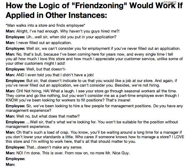 The logic of the friendzone.