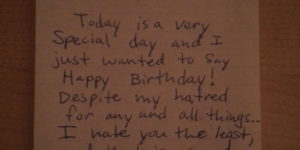 Best birthday note ever.