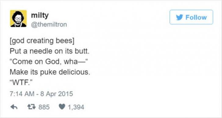 God creating bees