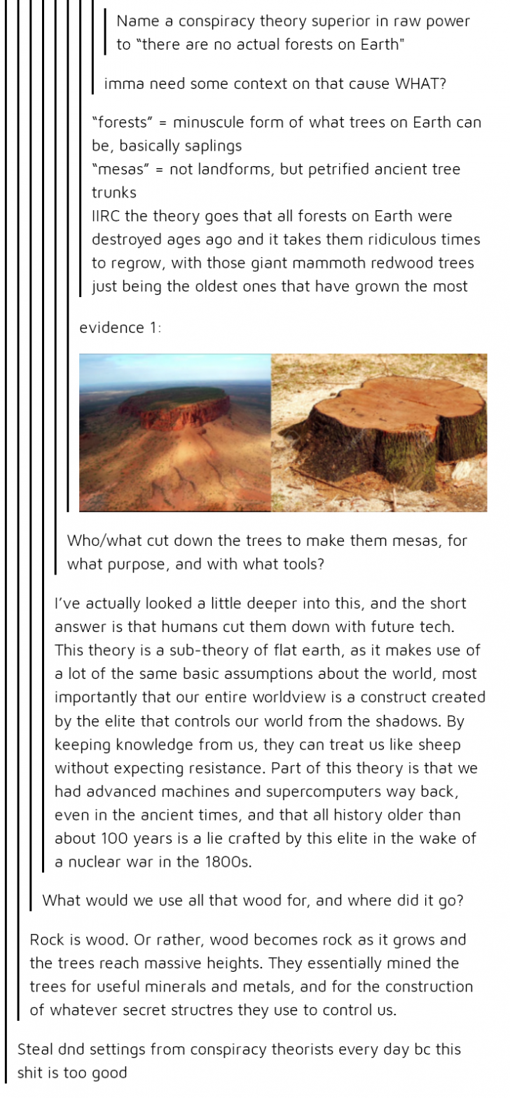 Trees - A conspiracy theory.