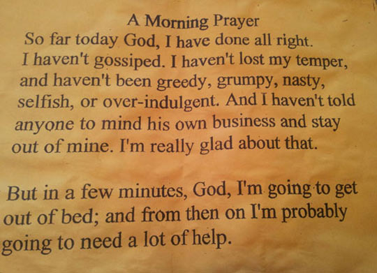 A morning prayer.