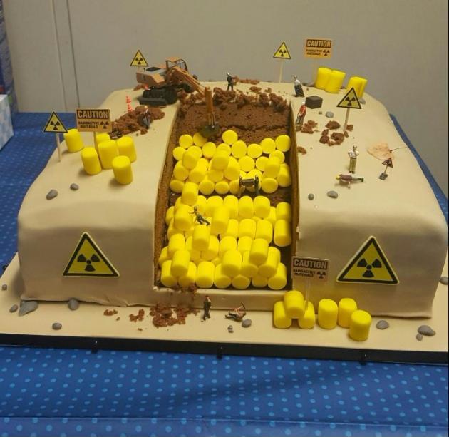 Birthday cake for radioactive waste manager