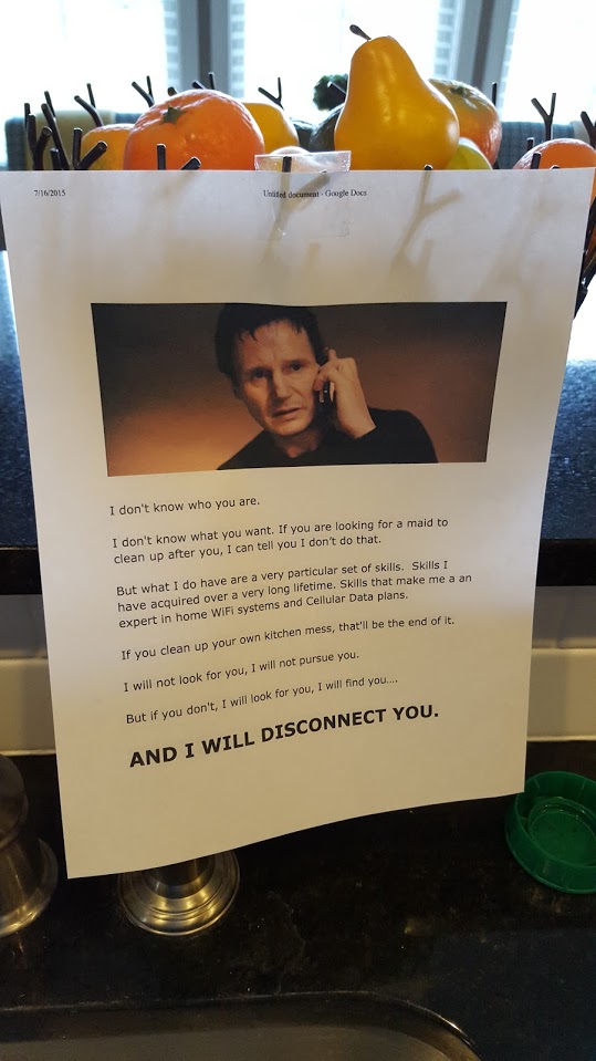 My teenagers refuse to put their dishes in the dishwasher. So I put this above the sink.