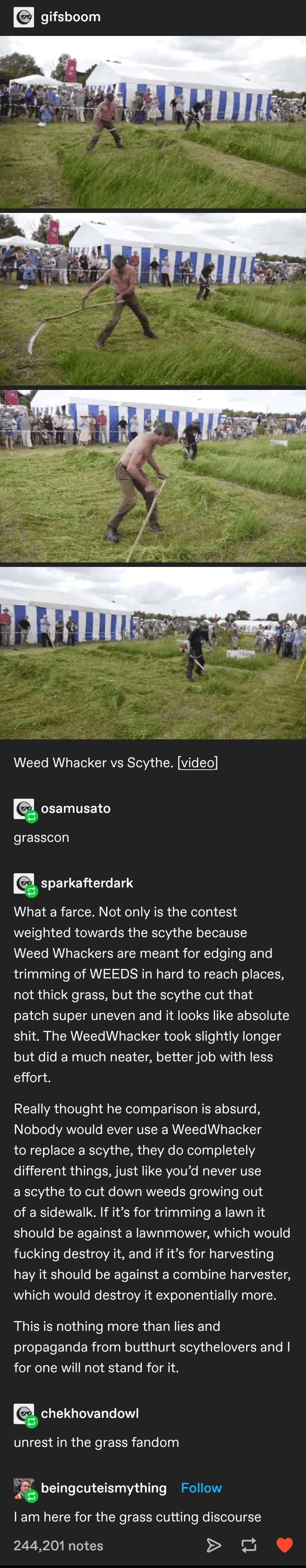 Scythes can get bent.