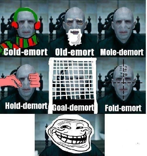 The many faces of Voldemort.