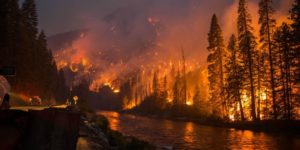 Firefighters, right now, are protecting Leavenworth, WA. They are posted every 100 yards looking for hot spots that jump the river.