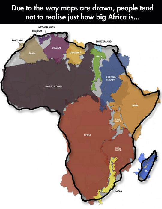 How big Africa really is.