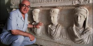 This is khaled assad. Isis militants just beheaded him and hung his body in the square because he refused to reveal where they had hidden Palmyra Antiques