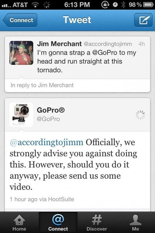 GoPro advises against that...