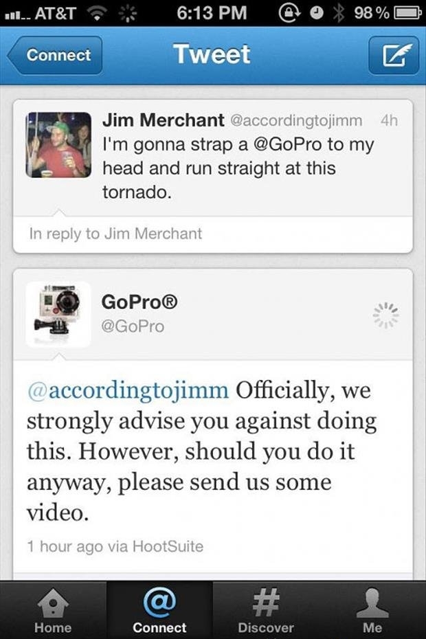 GoPro advises against that...