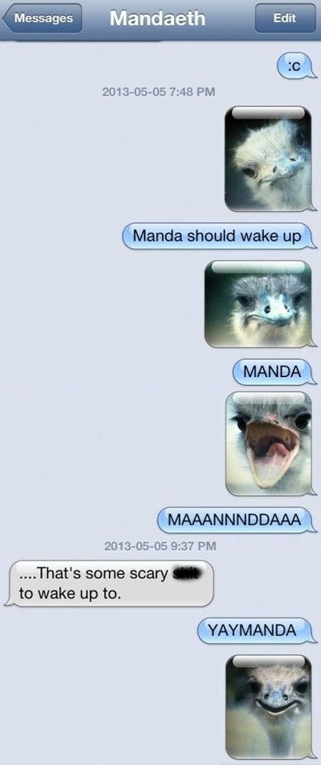 Manda, wake up!