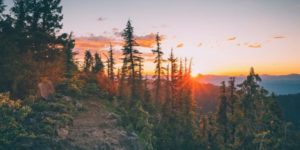 The approach at sunset, Triangulation Peak, Oregon