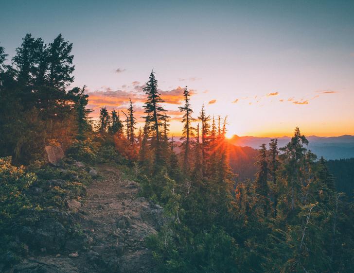 The approach at sunset, Triangulation Peak, Oregon