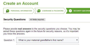 The security questions for the student loan website are a little out of touch.