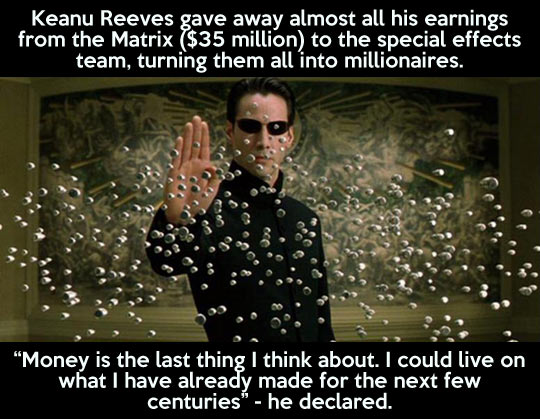 Good guy Keanu Reeves.