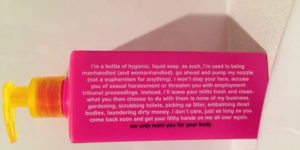 Read the back of my new hand wash. Wasn’t expecting this.