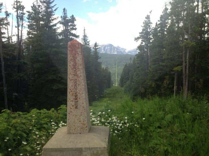 The border between Canada and the U.S.