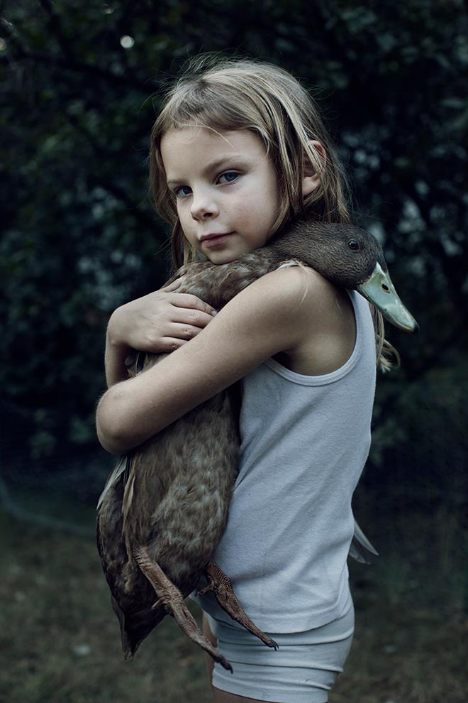 A little girl and her friend.