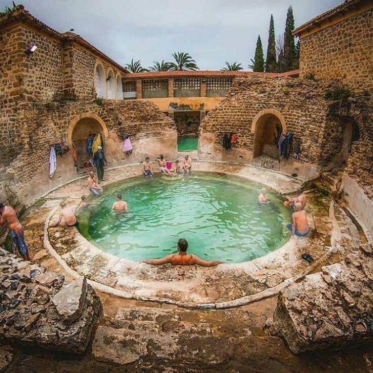 A Roman bathhouse still in use after 2,000 years in Khenchela, Algeria.