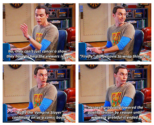 Sheldon explaining fandom life.