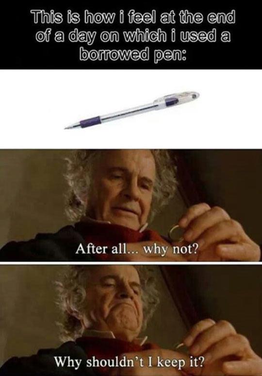 When Someone Lets Me Borrow Their Pen
