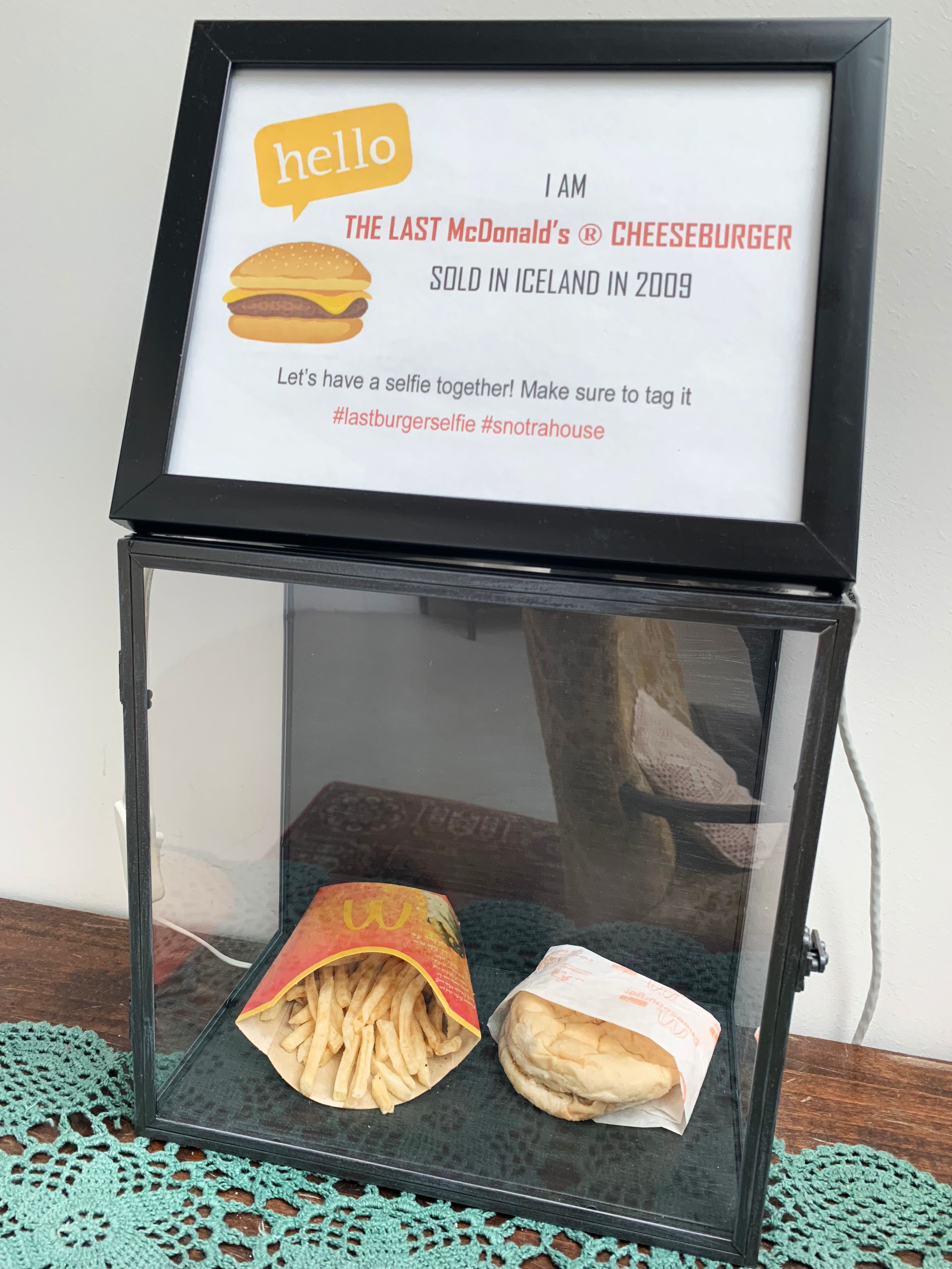 The last McDonald's cheeseburger sold in Iceland for some reason.