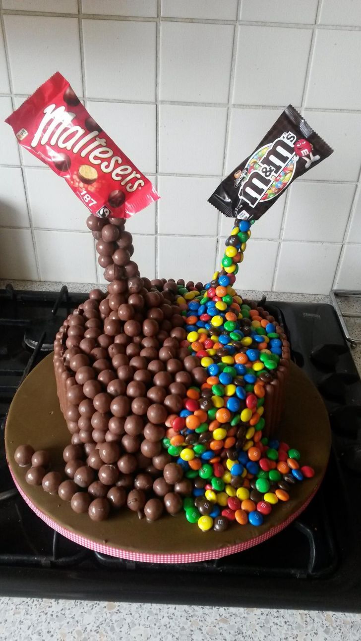 Anti-gravity candy cake