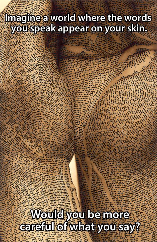 If Words Suddenly Appeared On Your Skin