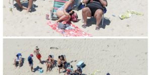 Chris Christie and guests enjoying NJ beach — after he ordered state beaches closed
