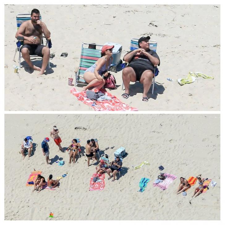 Chris Christie and guests enjoying NJ beach -- after he ordered state beaches closed