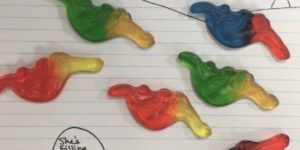 Fun with dinosaur gummies…