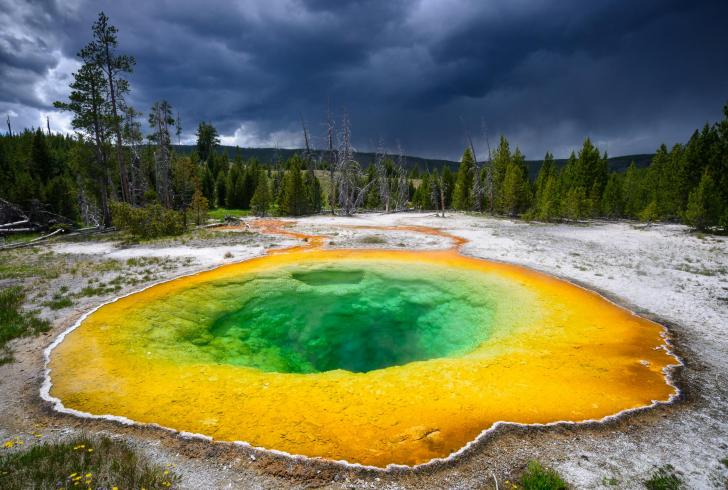 Morning Glory Pool at Yellowstone National Park in Wyoming