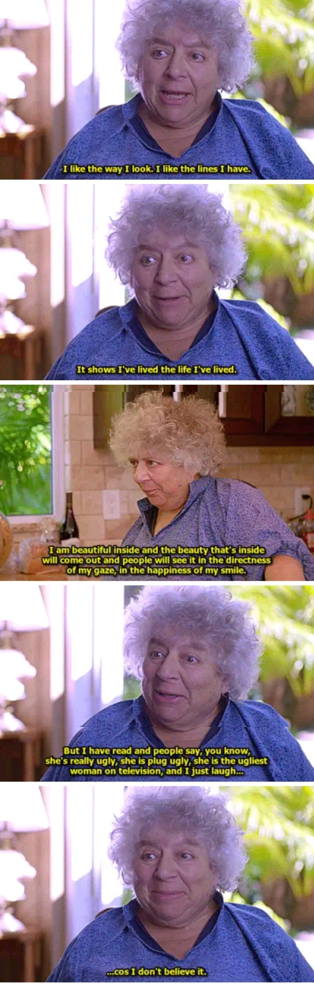 Miriam Margolyes doesn't believe your garbage.