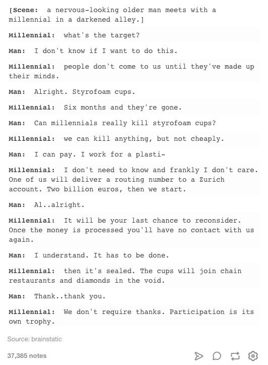 Millennial vs. man