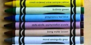 Pregnancy test blue and other crayon colors