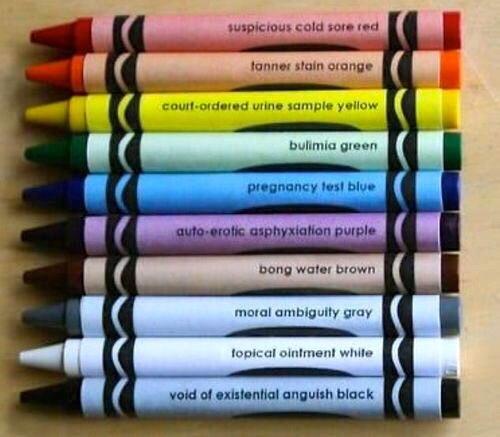 Pregnancy test blue and other crayon colors