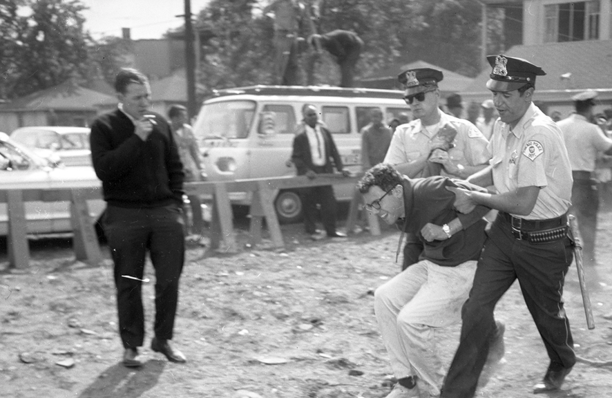 Bernie Sanders being arrested in 1963 at age 21 while protesting for Civil Rights