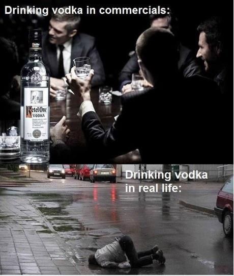 Drinking vodka in real life...
