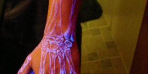 Ultraviolet tattoo.