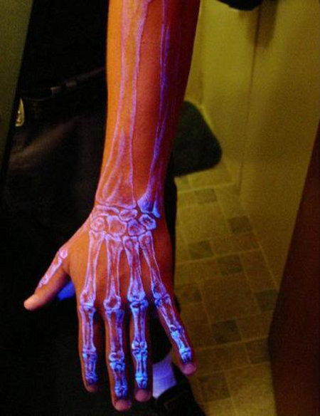 Ultraviolet tattoo.