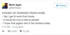 Stages of working from home