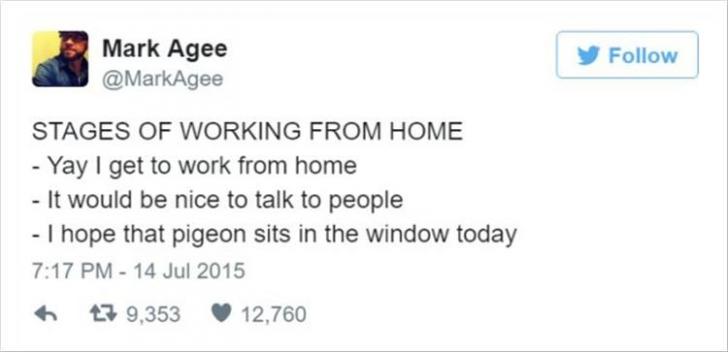 Stages of working from home