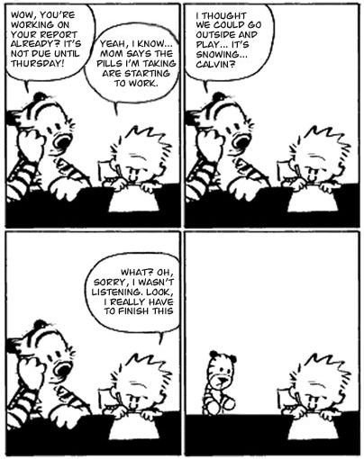 The last Calvin and Hobbes comic ever.