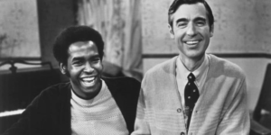 Fred Rogers and FranÃ§ois Clemons (as Officer Clemmons on Mister Rogers’ Neighborhood) was the first black actor to have a recurring role on a children’s show, circa 1972.