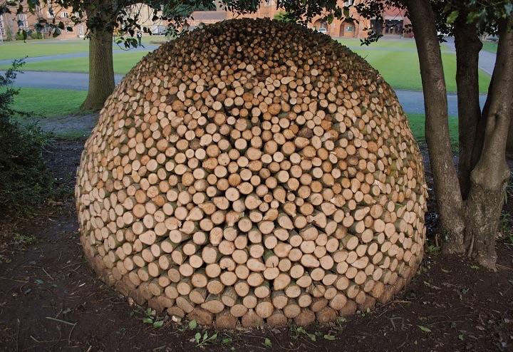 Stacking wood for pleasure and art.