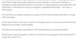 Restaurant owner VS the PRC